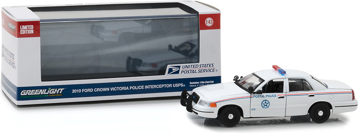 Ford Crown Victoria - Police Interceptor United States Postal Service (USPS) Greenlight 1:43 