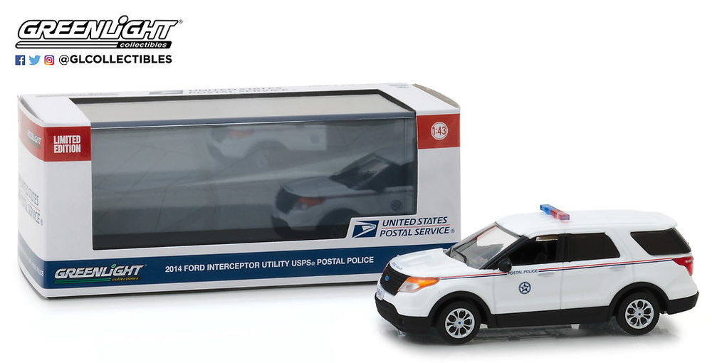Ford Explorer del Servicio Postal de Estados Unidos 2014 (USPS) Greenlight 1/43 