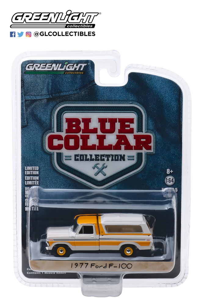 Greenlight 1/64 Blue Collar Series 5 1977 Ford F-100 w/ Camper Shell  35120D 