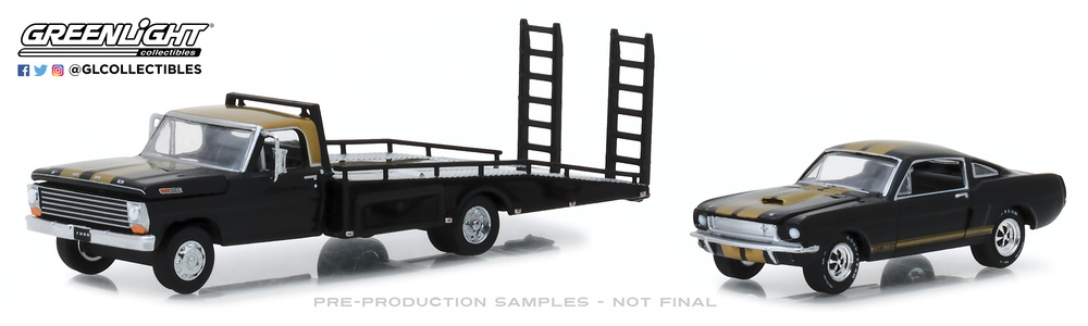 Ford F-350 Ramp Truck (1968) with Shelby Mustang GT350H (1966) Greenlight 1:64 