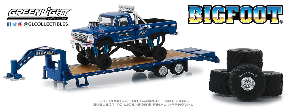 Ford F250 Bigfoot nº 1 Monster Truck con trailer y juego de neumáticos de 66