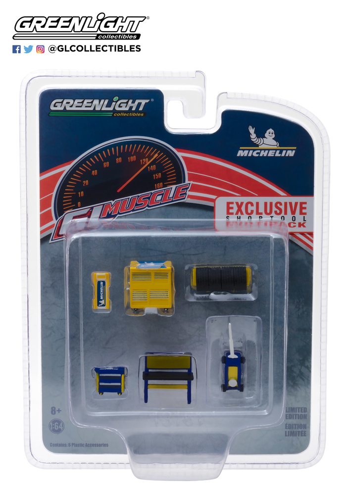 GL Muscle Shop Tools Michelin Tires Greenlight 1:64 