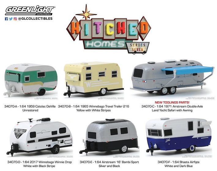 Airstream 16’ BambiIN STOCK Greenlight1:64 Hitched Homes Series 8 