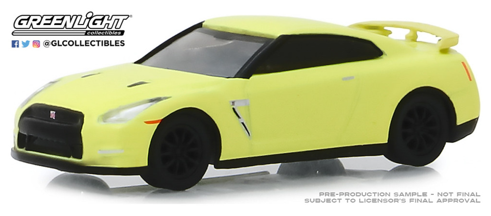 Nissan GT-R (R35) - Fluorescent Neon Yellow (2016) Greenlight 1:64 