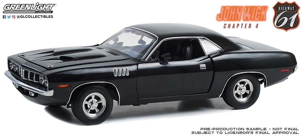 Plymouth 'Cuda John Wick: Chapter 4 (2023) Greenlight 1/18