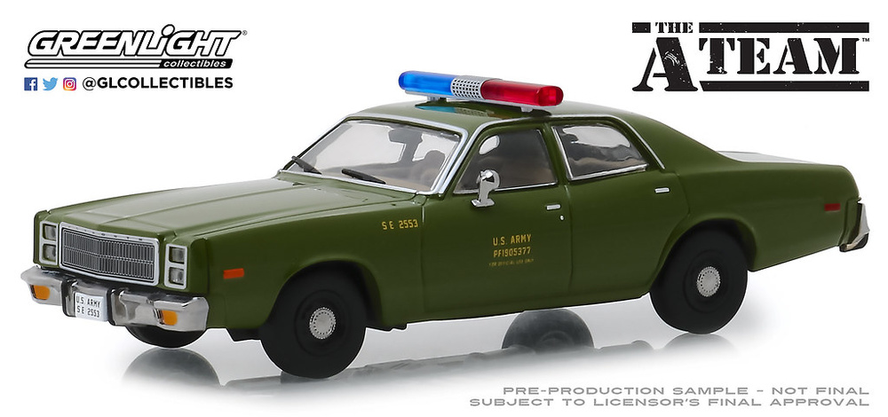 Plymouth Fury 1977 U.S. Policía (1967) Greenlight 1:43 