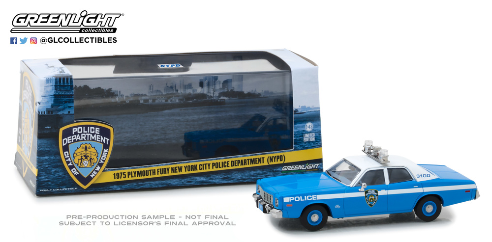 Plymouth Fury New York City Police Department (1975) (NYPD) Greenlight 1:43 