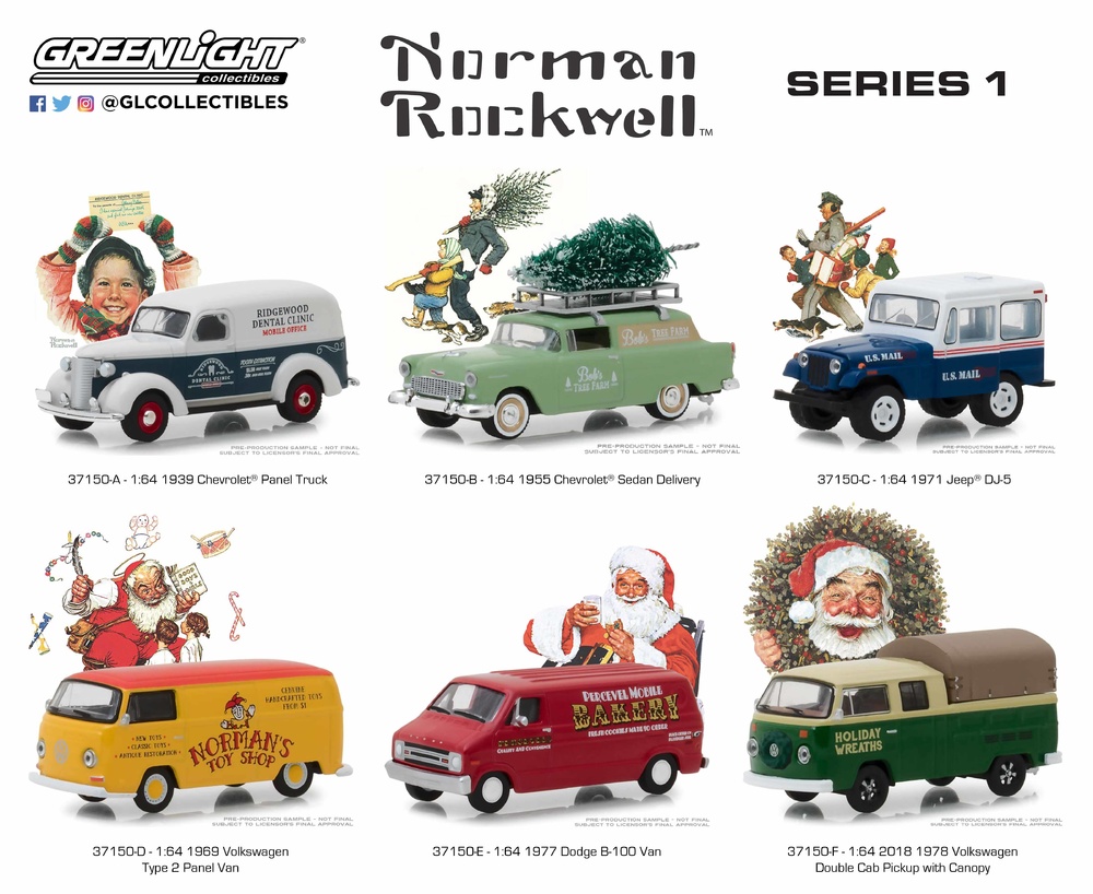 Norman Rockwell Delivery Vehicles Serie 1 (2018) Greenlight 37150 1/64 