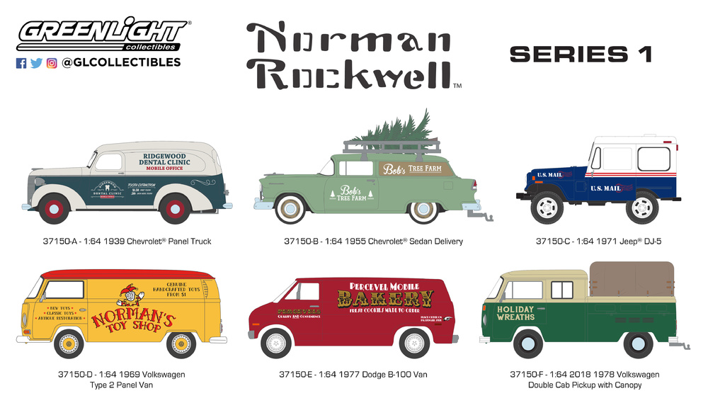 Norman Rockwell Delivery Vehicles Serie 1 (2018) Greenlight 37150 1/64 