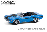 Dodge Challenger Convertible - B5 Blue with Black Stripes Greenlight 1/64