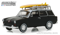 Volkswagen Type 3 Squareback Surf Wagon with Roof Rack and Surfboard (1965) Greenlight 1:64